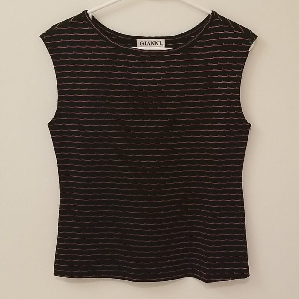 Vintage Gianni Shirt with Metallic Gold Stripes